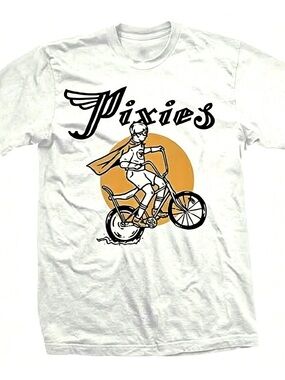 The Pixies Tony Bike Premium Soft White Womens Mens T-shirt Unisex